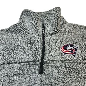 Women's G-III 4Her by Carl Banks Columbus Blue Jackets Sherpa 1/4-Zip Pullover